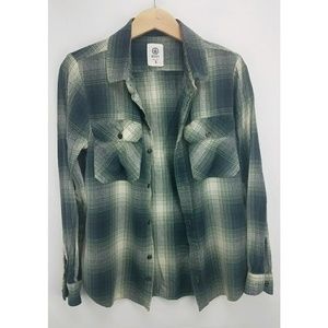 Ever plaid button down long sleeve shirt small